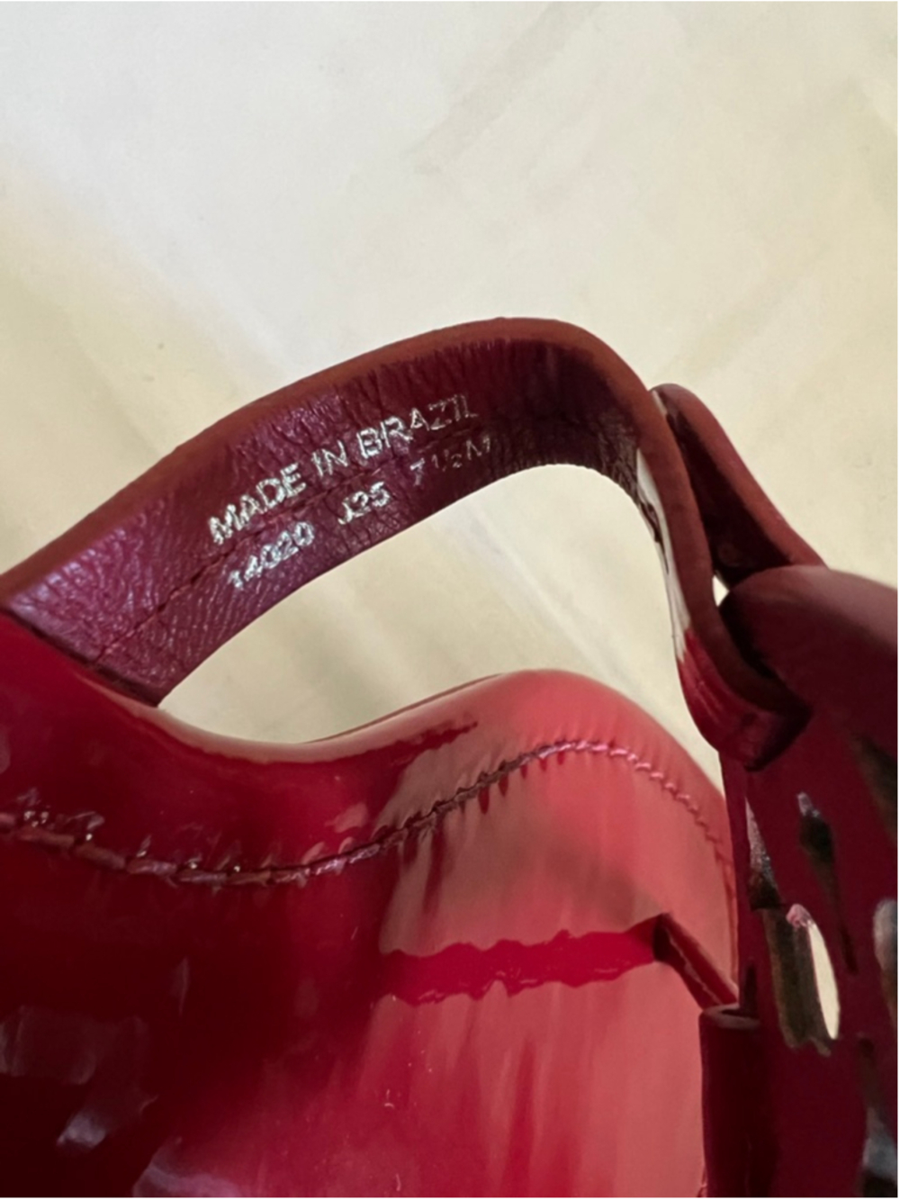 Tory Burch Red Patent Leather Miller Sandals Size 7.5 - Picture 5 of 6